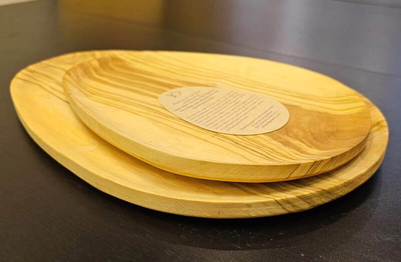 Handcrafted Olive Wood BG Egg plates